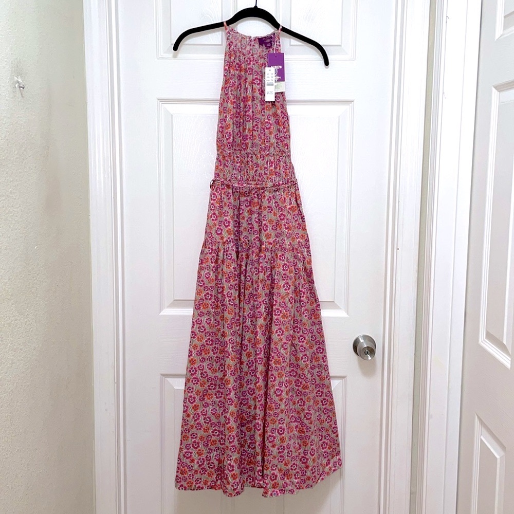 NWT J.Crew Tie Waist Halter Dress in Liberty Ellie Fabric - Picture 5 of 10